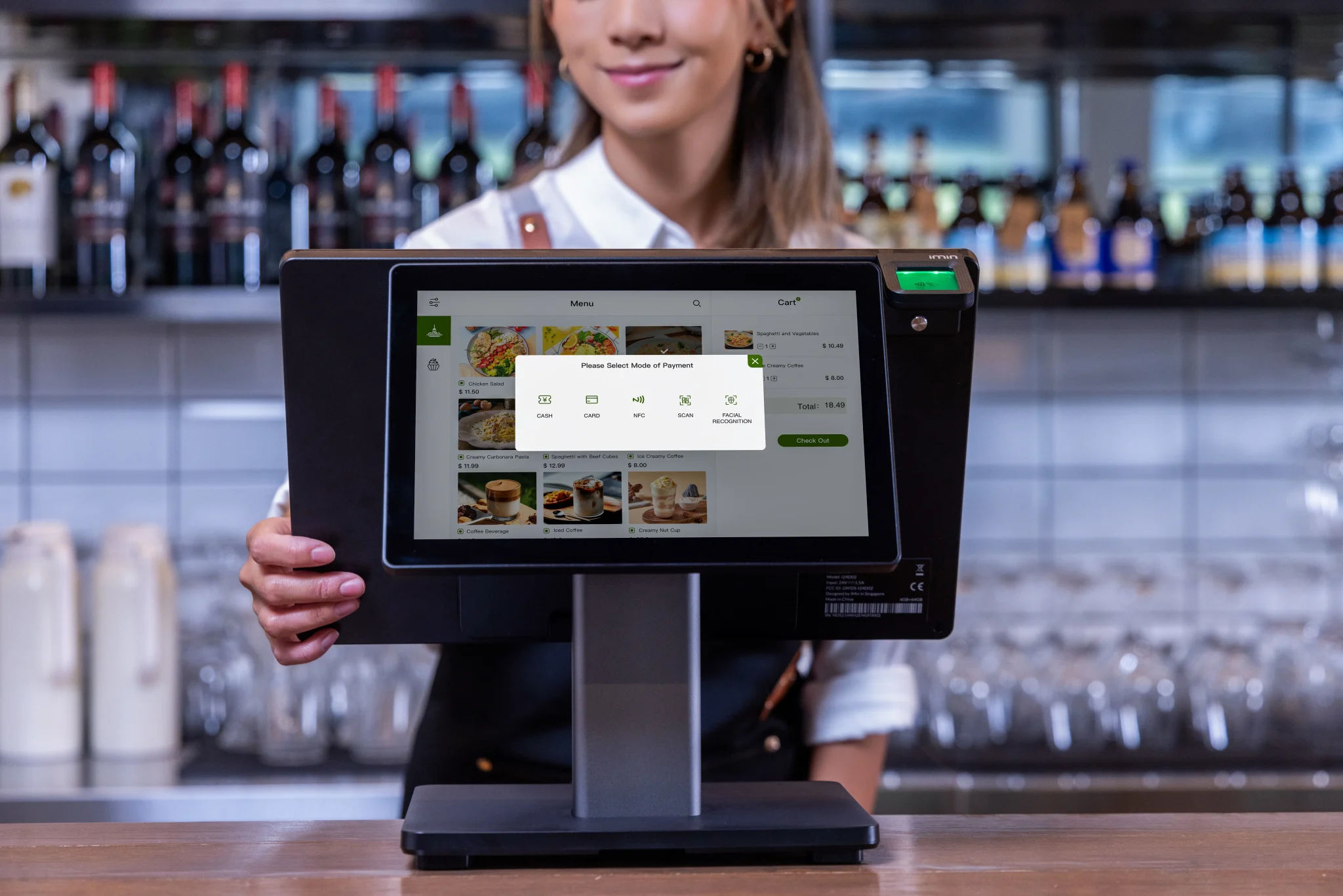 Interface de caisse Senia.Tech en fonctionnement